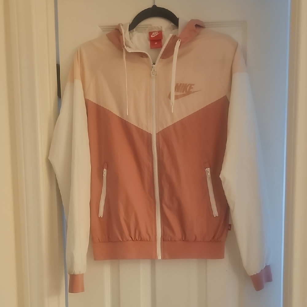Nike Women's Peach and White Bomber Jacket
